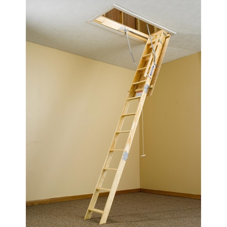 Werner 7.92 To 10.33 ft. Ceiling 22.5 in. x 54 in. Wood Attic Ladder Type I 250 lb. capacity WU2210